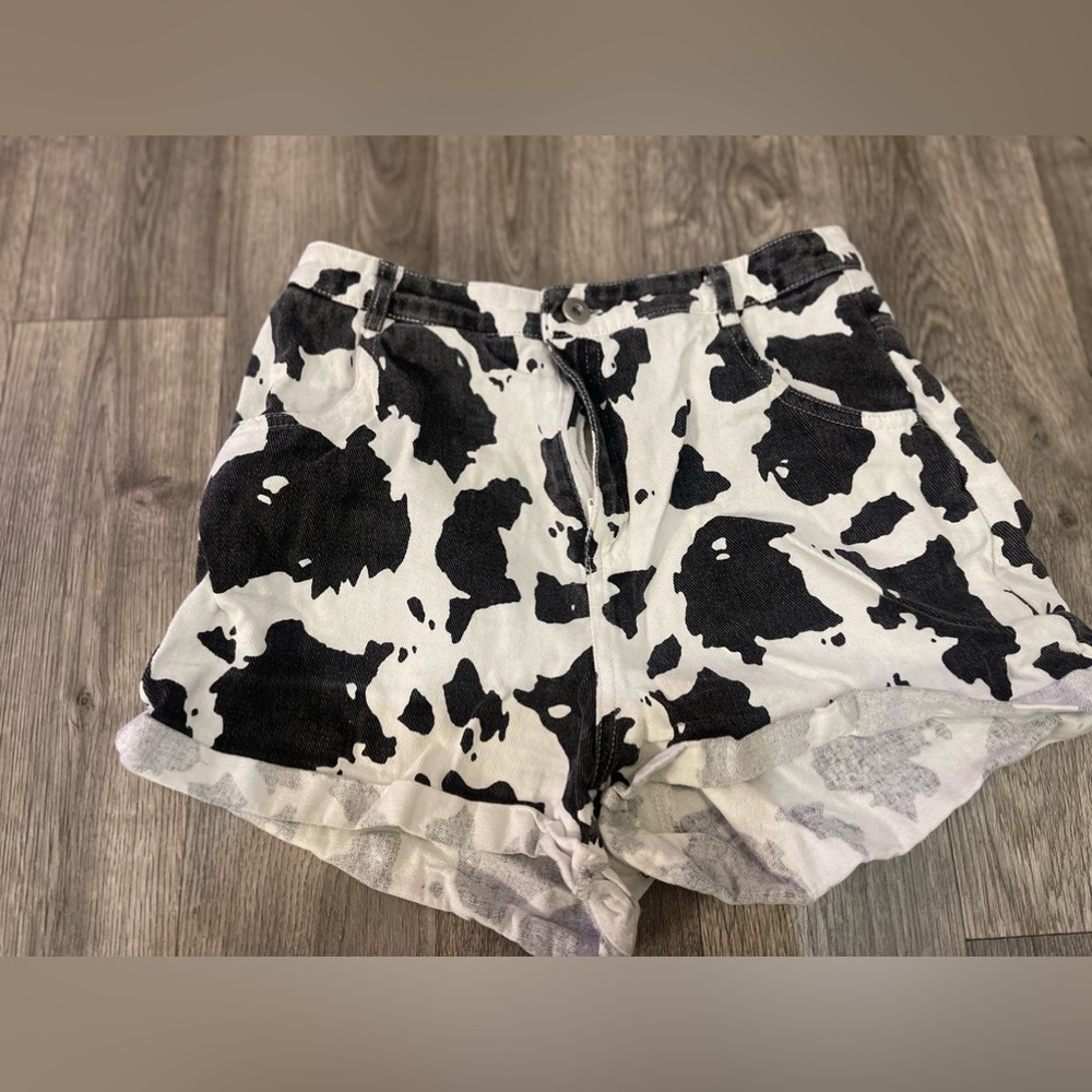 Cow print Jean shorts